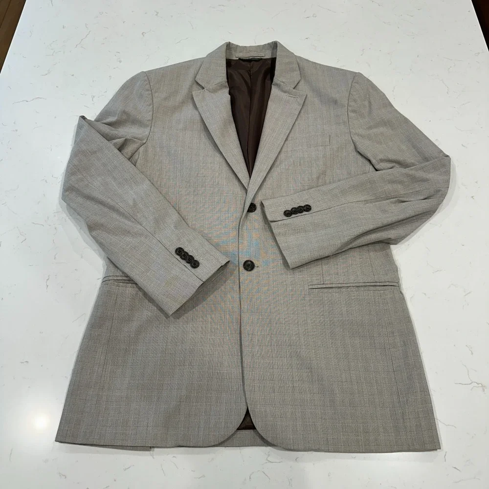 Banana Republic Blazer Suit Jacket Mens 40 R Beige Light Khaki Sportscoat Lined